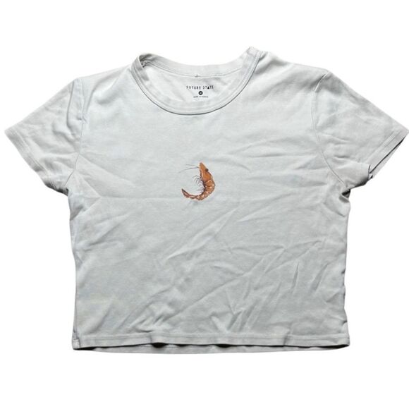 Further State Shrimp Graphic Tee Off White Size Medium - Picture 1 of 3